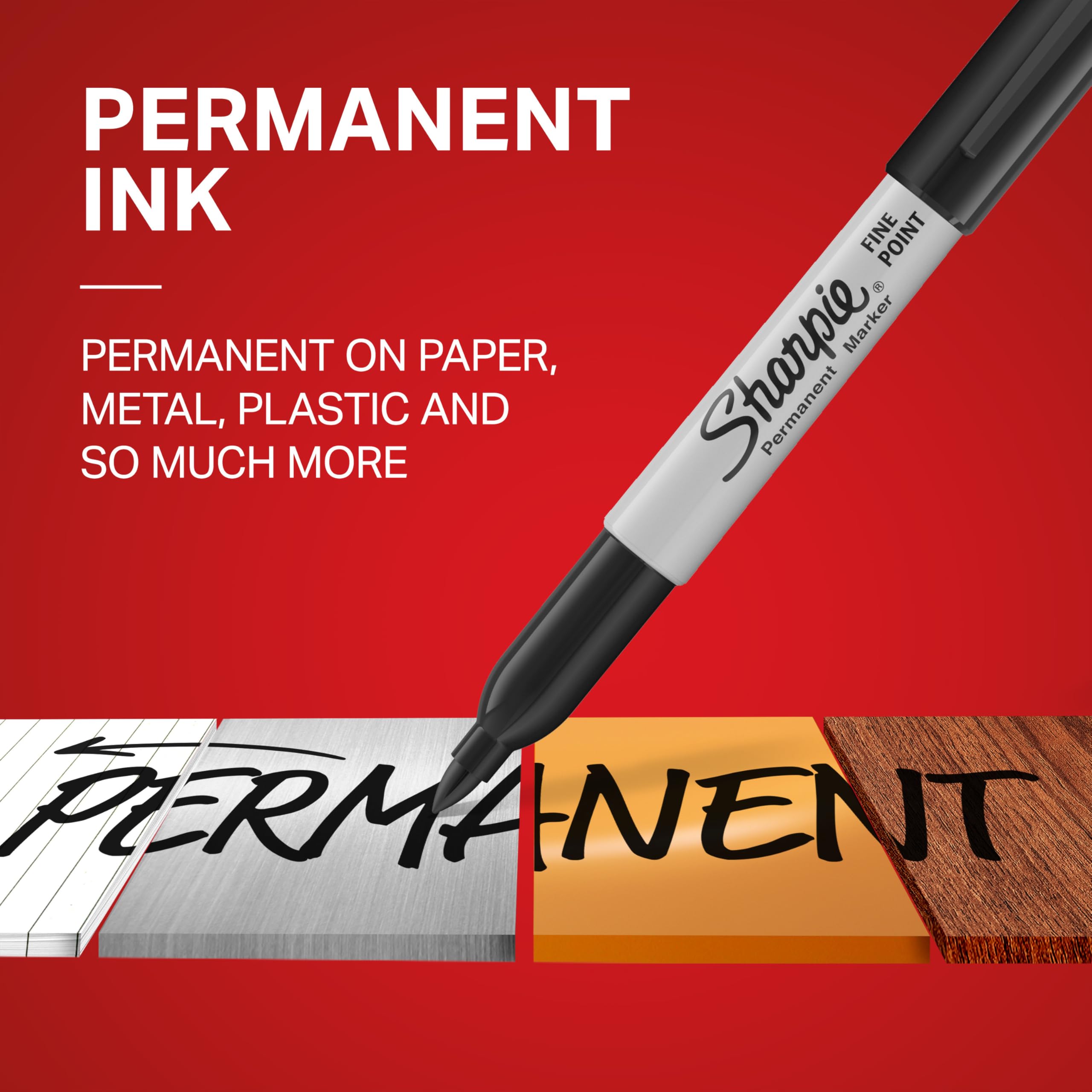 Sharpie writing on plastic bin showing durable mark that resists smudge