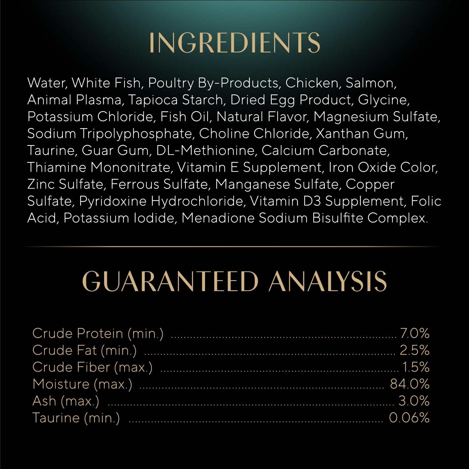 Sheba ingredient label photo emphasizing grain-free recipe and transparent ingredients