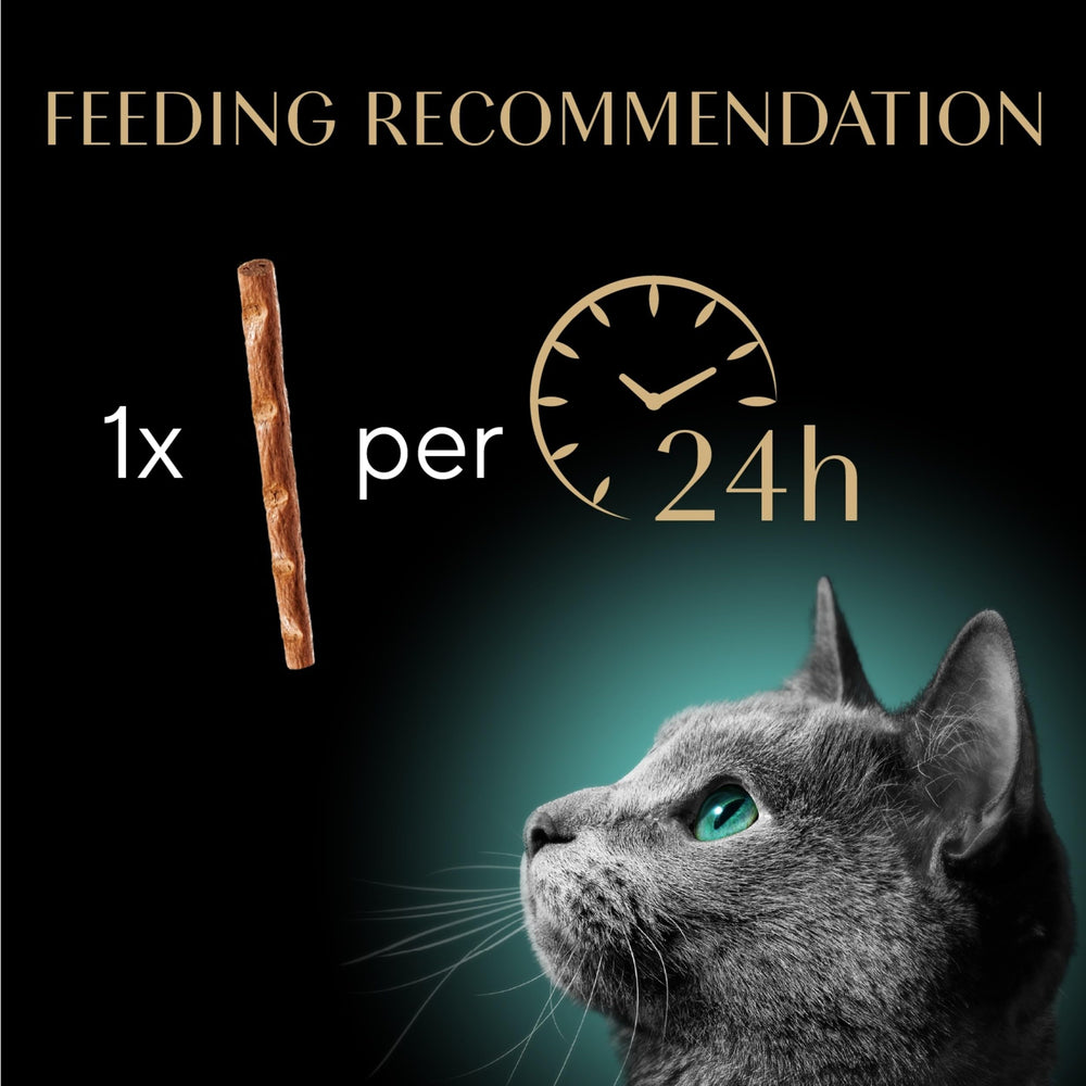 Sheba sticks weighed on scale for consistent serving benefit