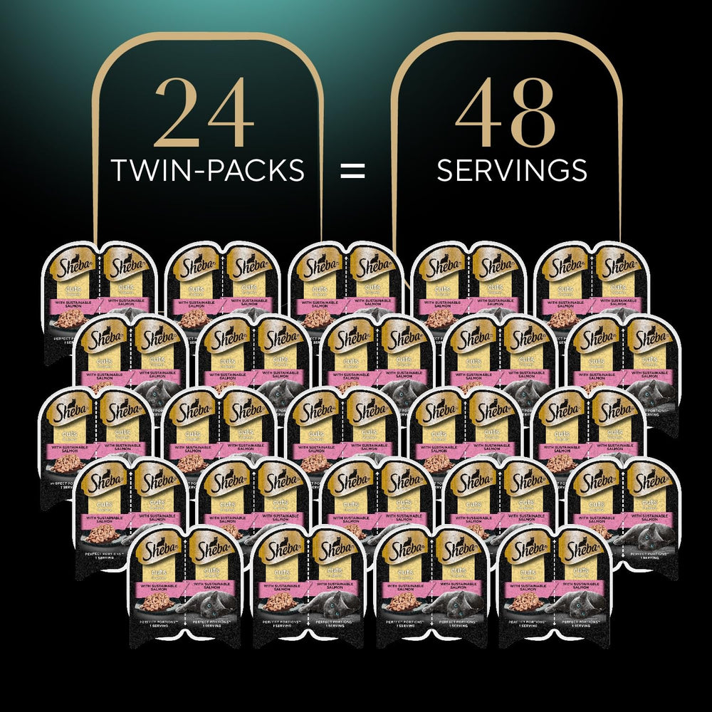 Sheba multipack stored on pantry shelf illustrating convenient bulk storage and rotation