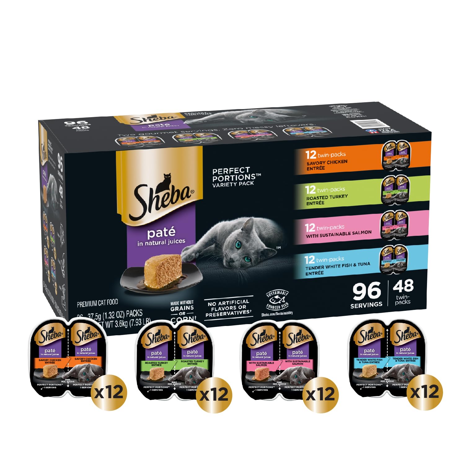 Sheba dual tray opened to show two portioned servings benefit freshness
