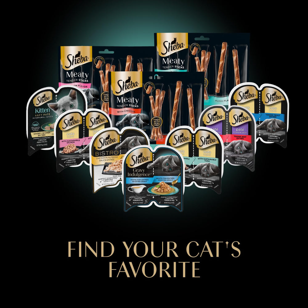 Sheba size comparison tubes showing portion control and travel-friendly design