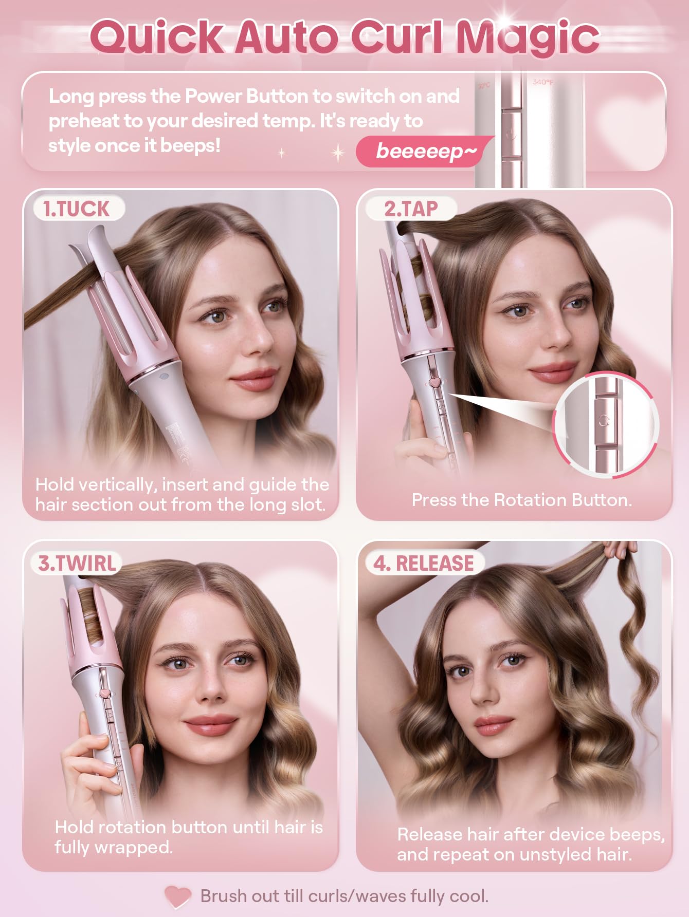 SHEGLAM barrel close-up highlighting smooth surface for snag-free curling