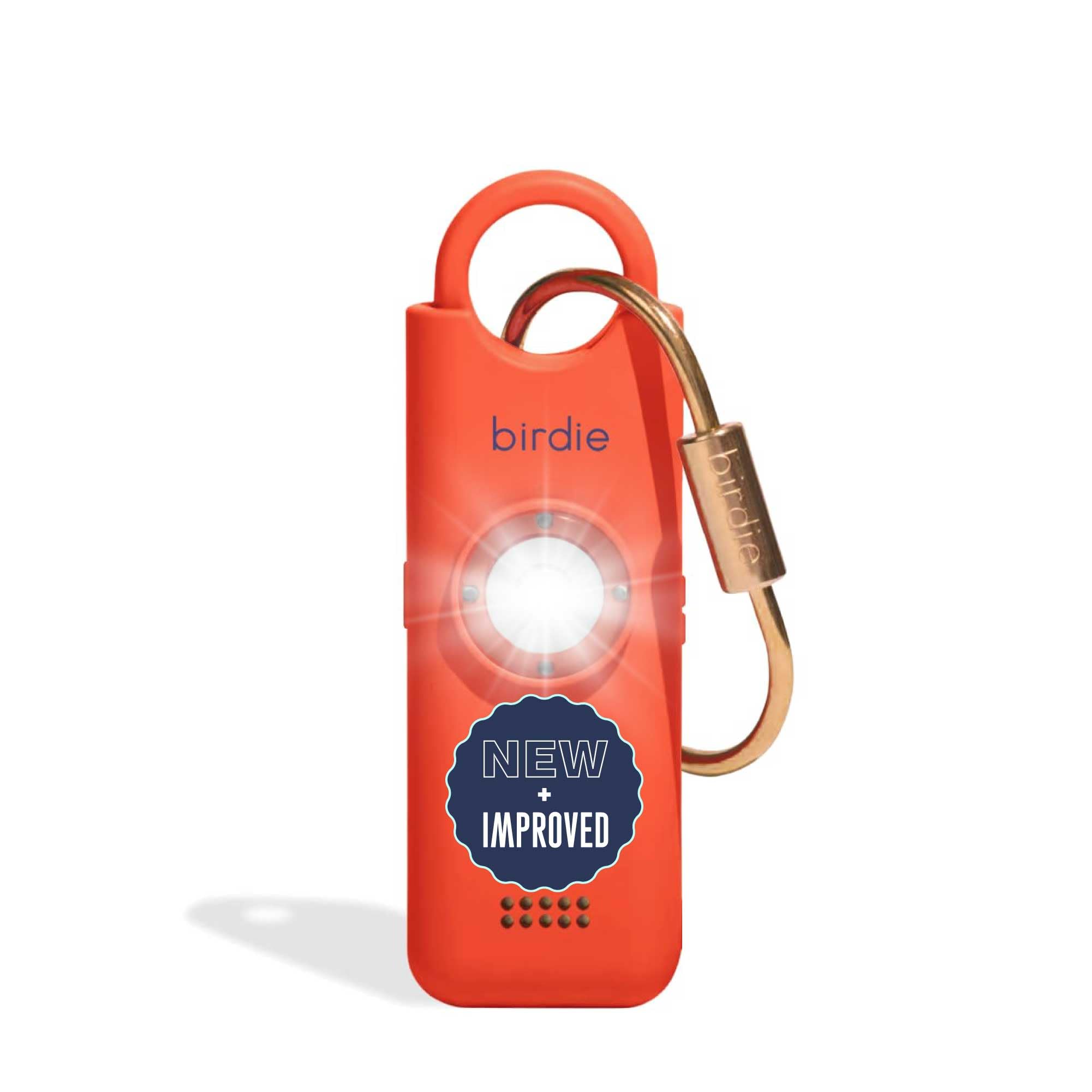 She’s Birdie front view coral orange showing compact safety design and visibility
