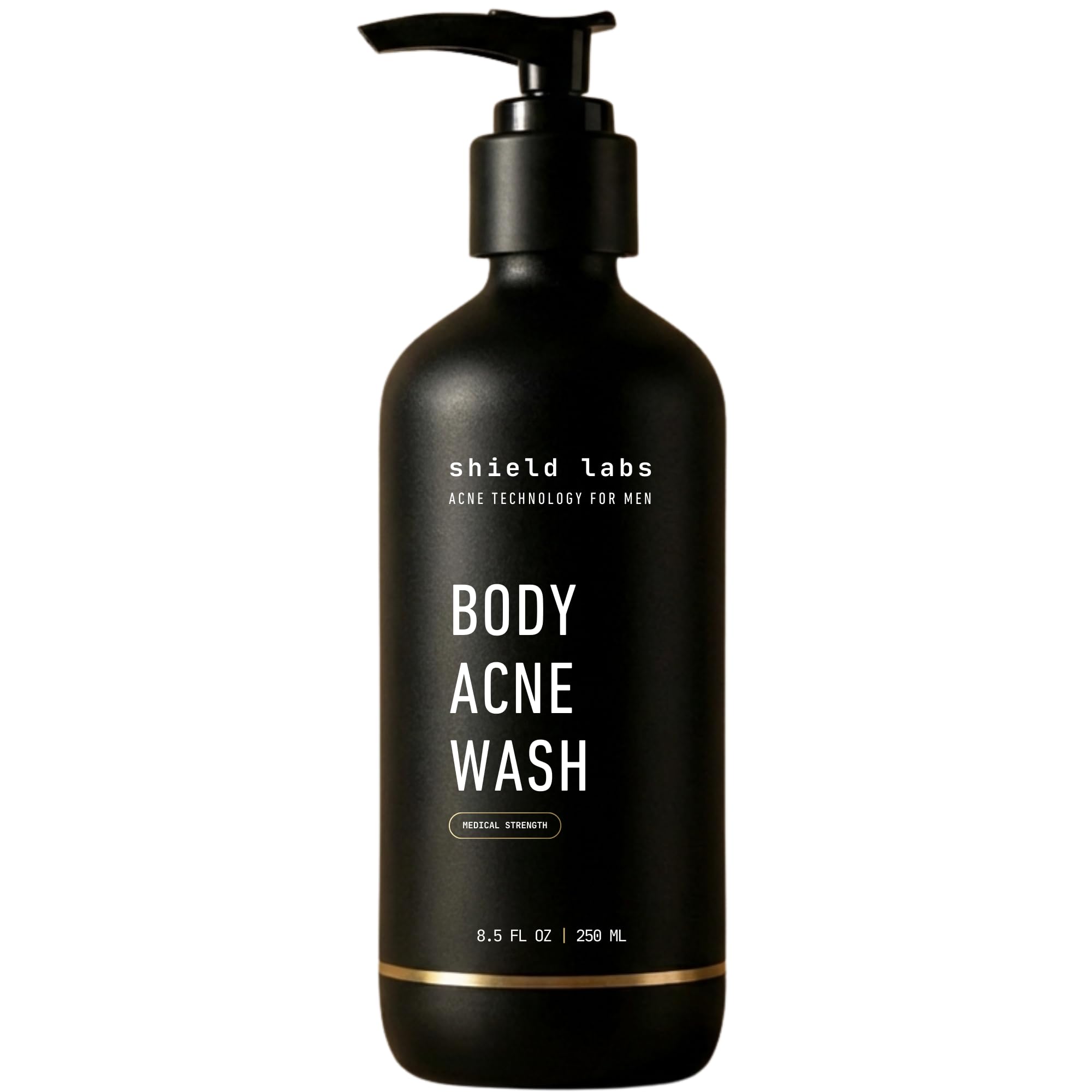 Shield front packaging showing bottle and product name for clear identification and trust