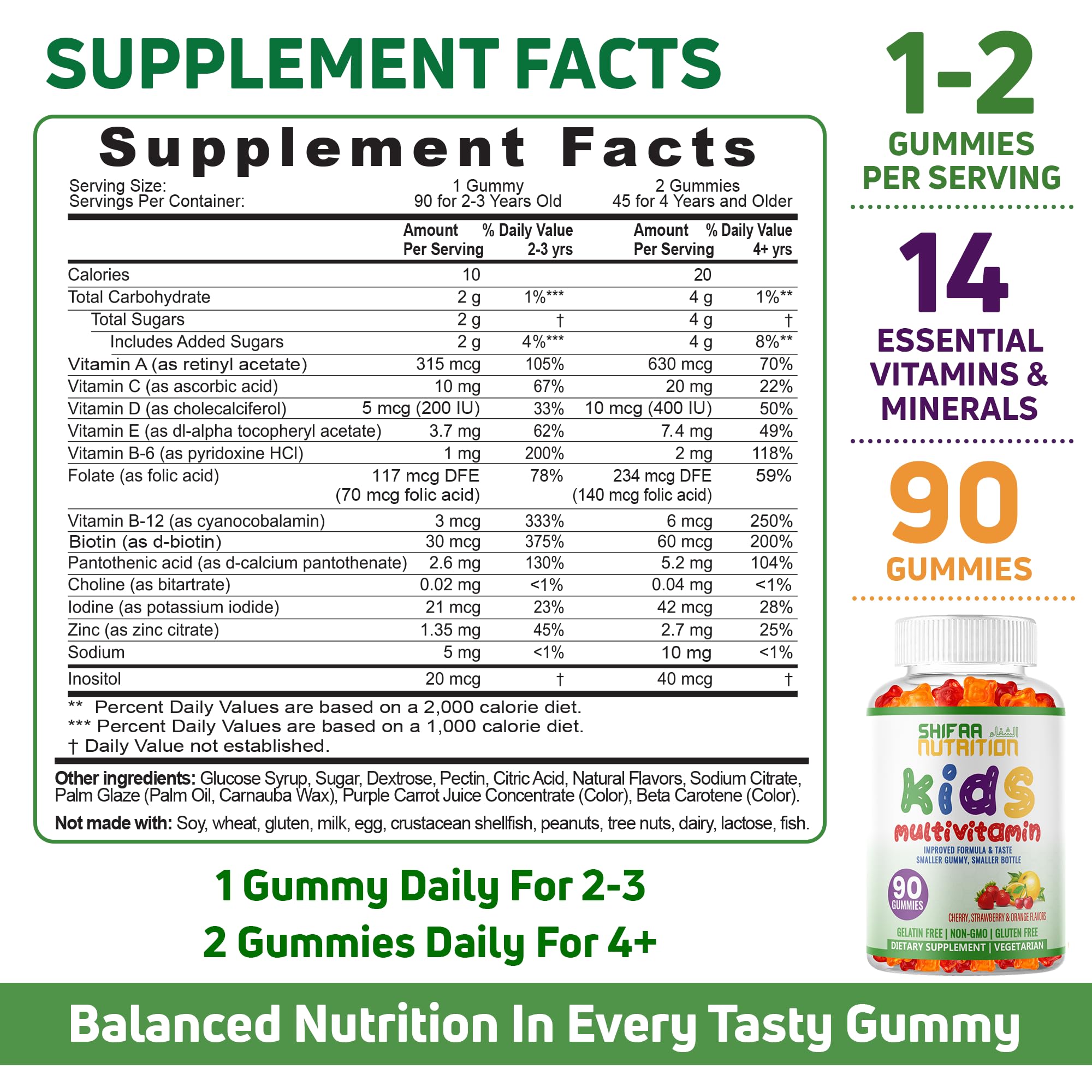SHIFAA NUTRITION close-up of gummy texture demonstrating soft chewability for kids