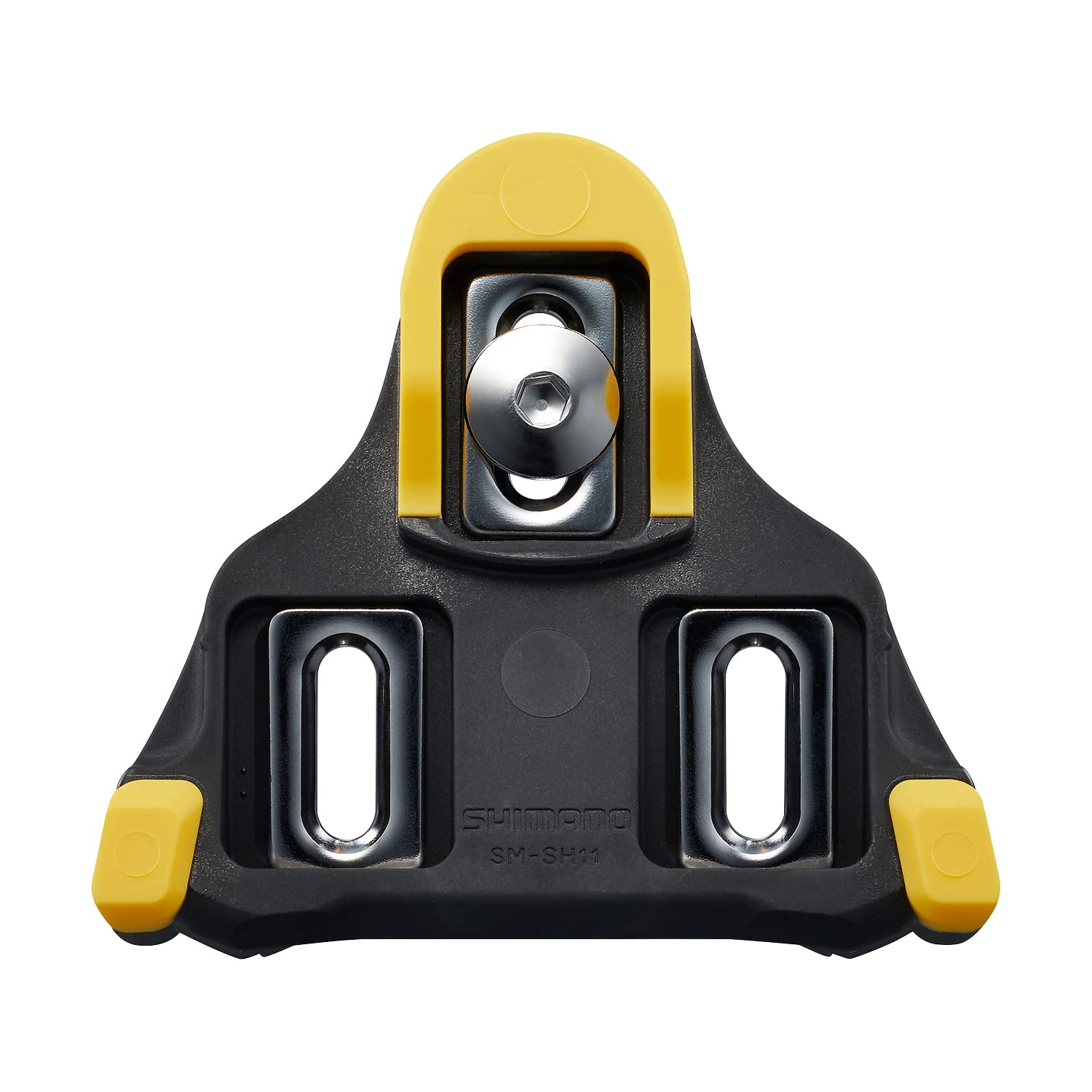 SHIMANO SM-SH11 underside detail showing colored pads that reduce wear and extend life