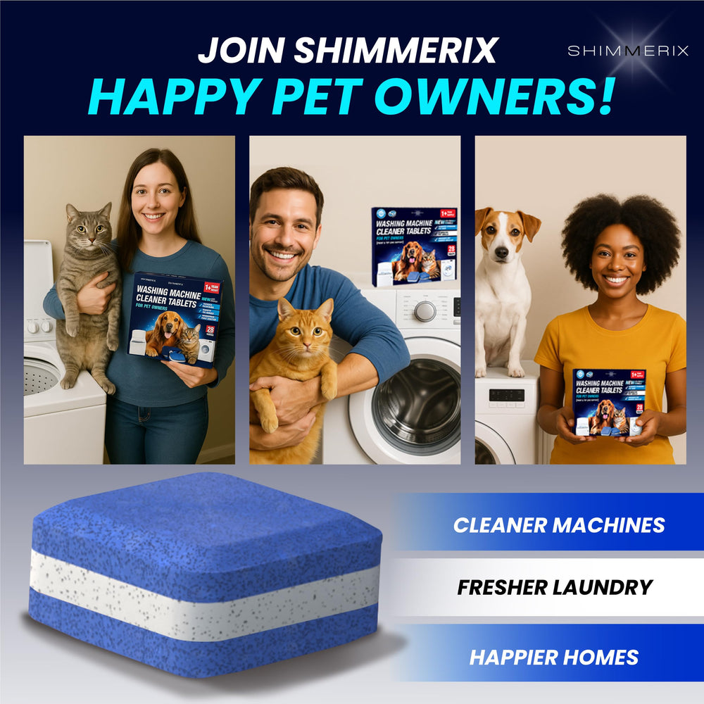 SHIMMERIX product label close-up highlighting safe-for-HE and septic benefits