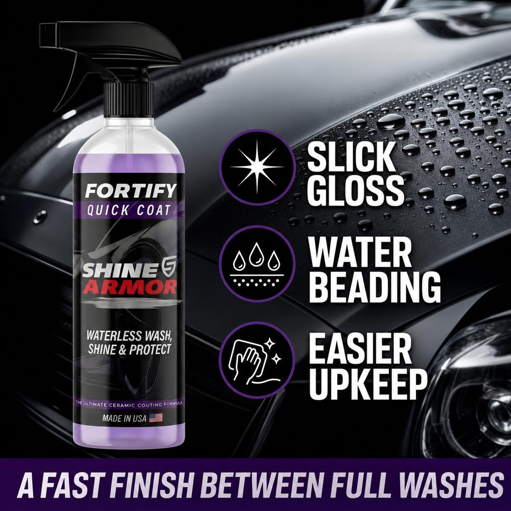 SHINE ARMOR Fortify 16oz bottle next to hand for size and coverage