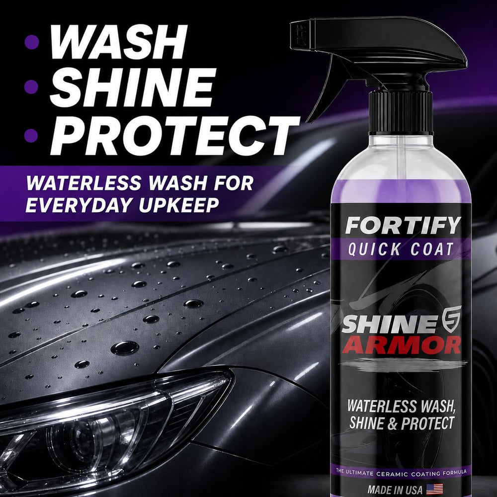 SHINE ARMOR Fortify being sprayed on car demonstrating easy application