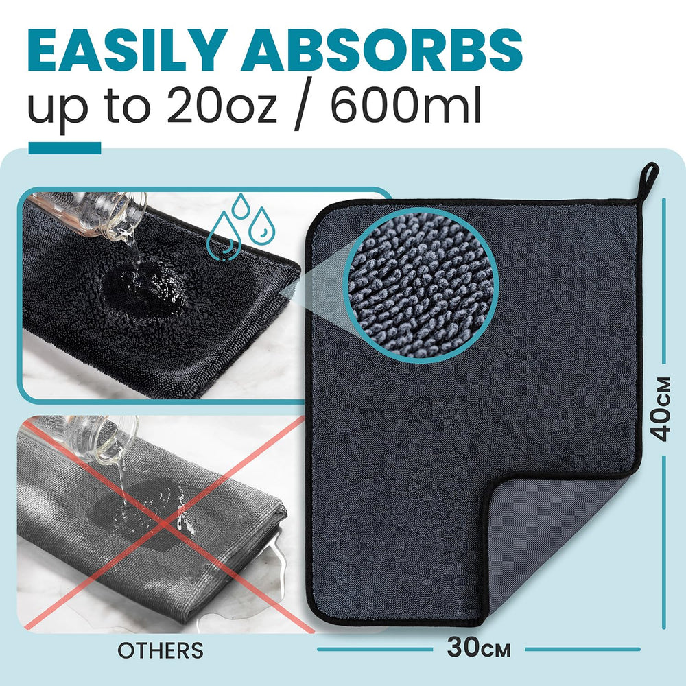 Shiny Bath towel absorbing water on shower glass for streak-free finish