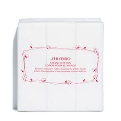 Shiseido front packaging showing 165 cotton pads and convenient storage
