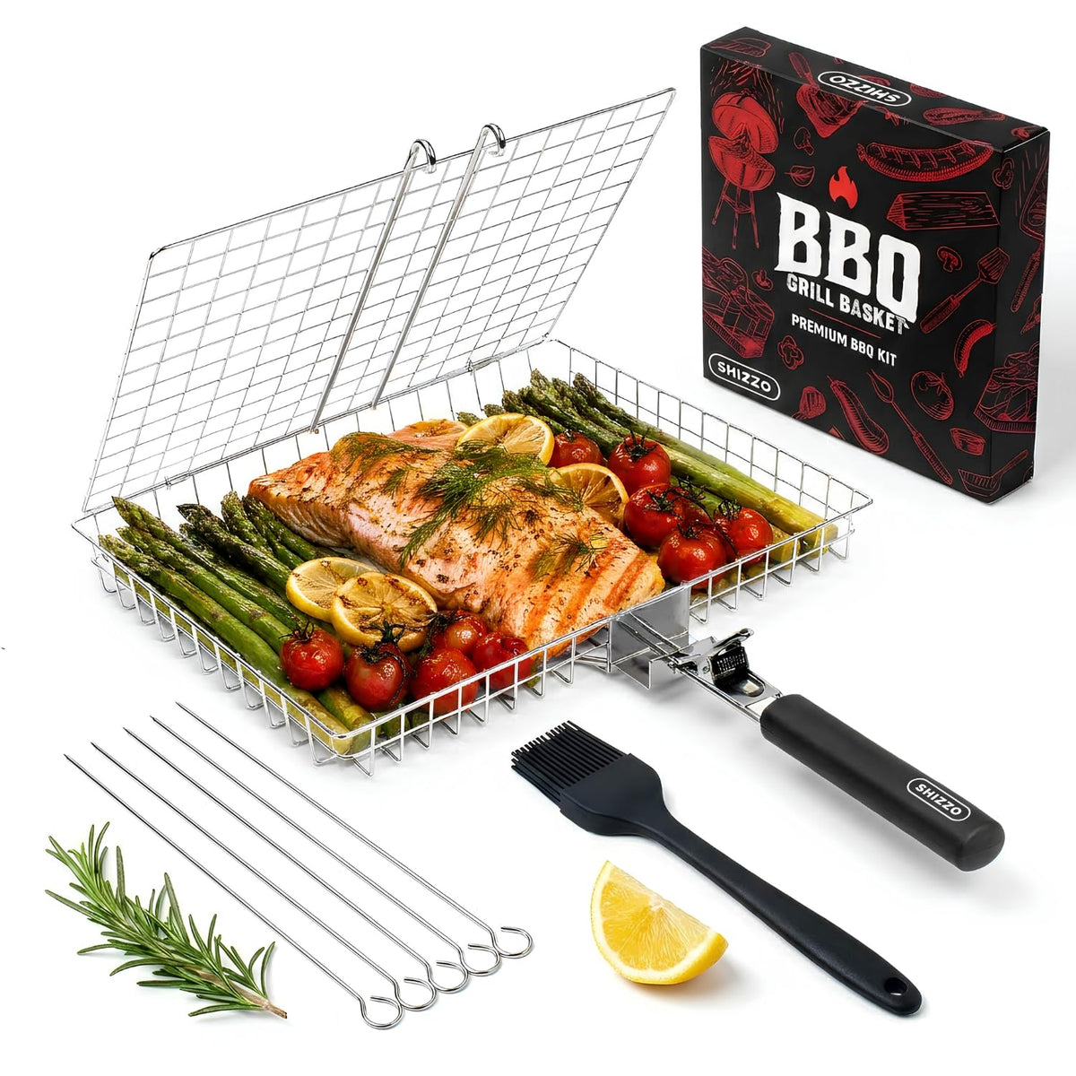 SHIZZO gift box showing full grilling set and ready to present