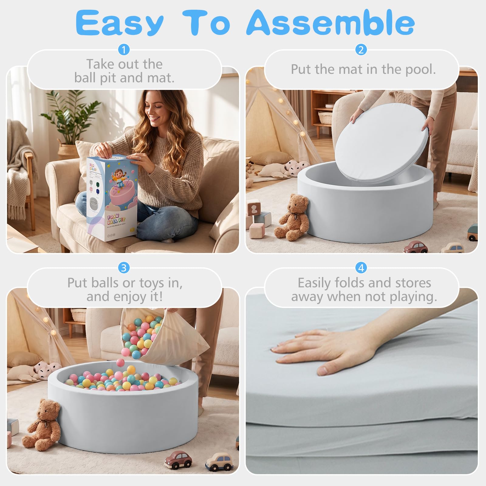 SHJADE foam cross section displaying 2-inch cushioning for gentle play