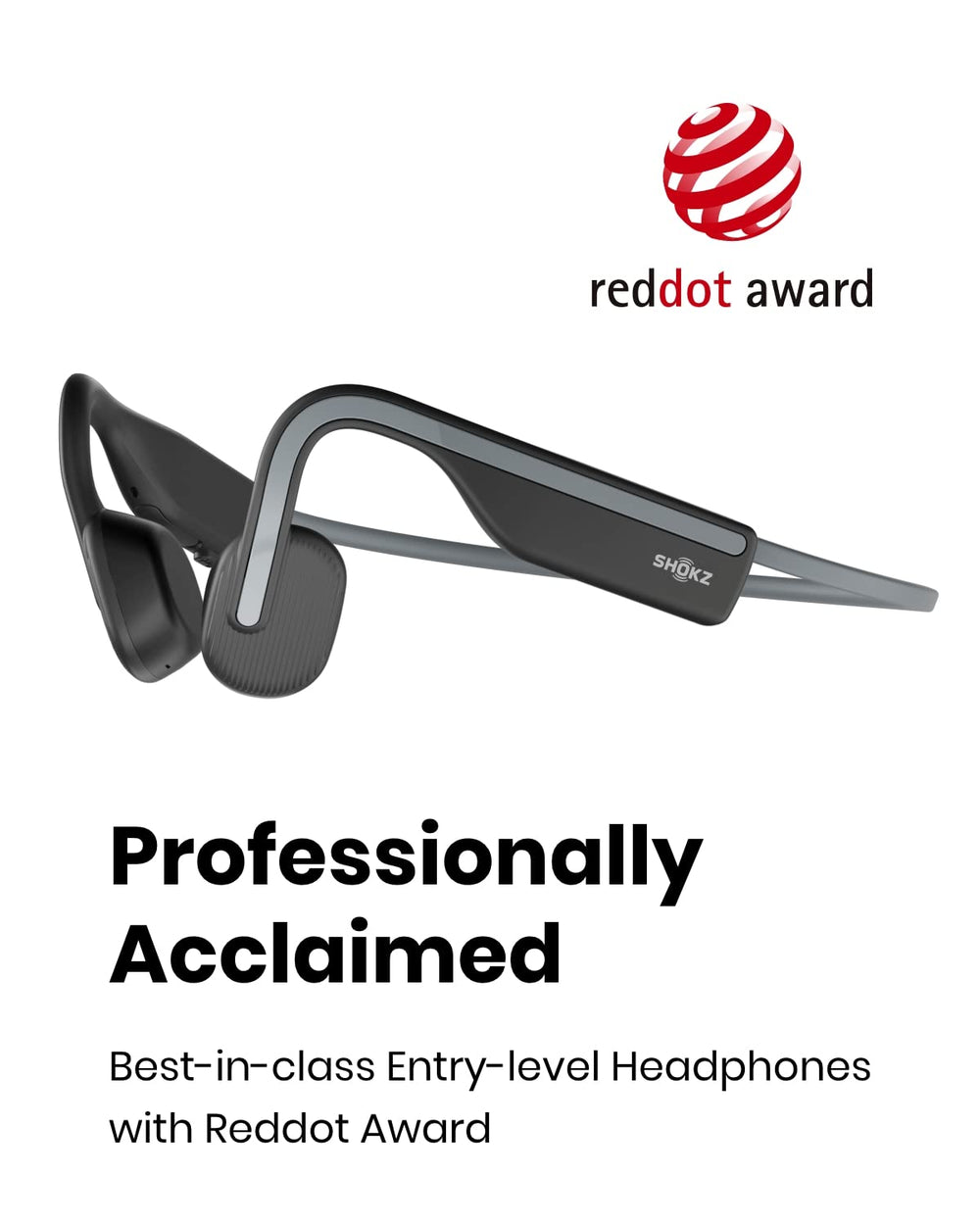 SHOKZ OpenMove profile on cheekbone demonstrating bone conduction clarity