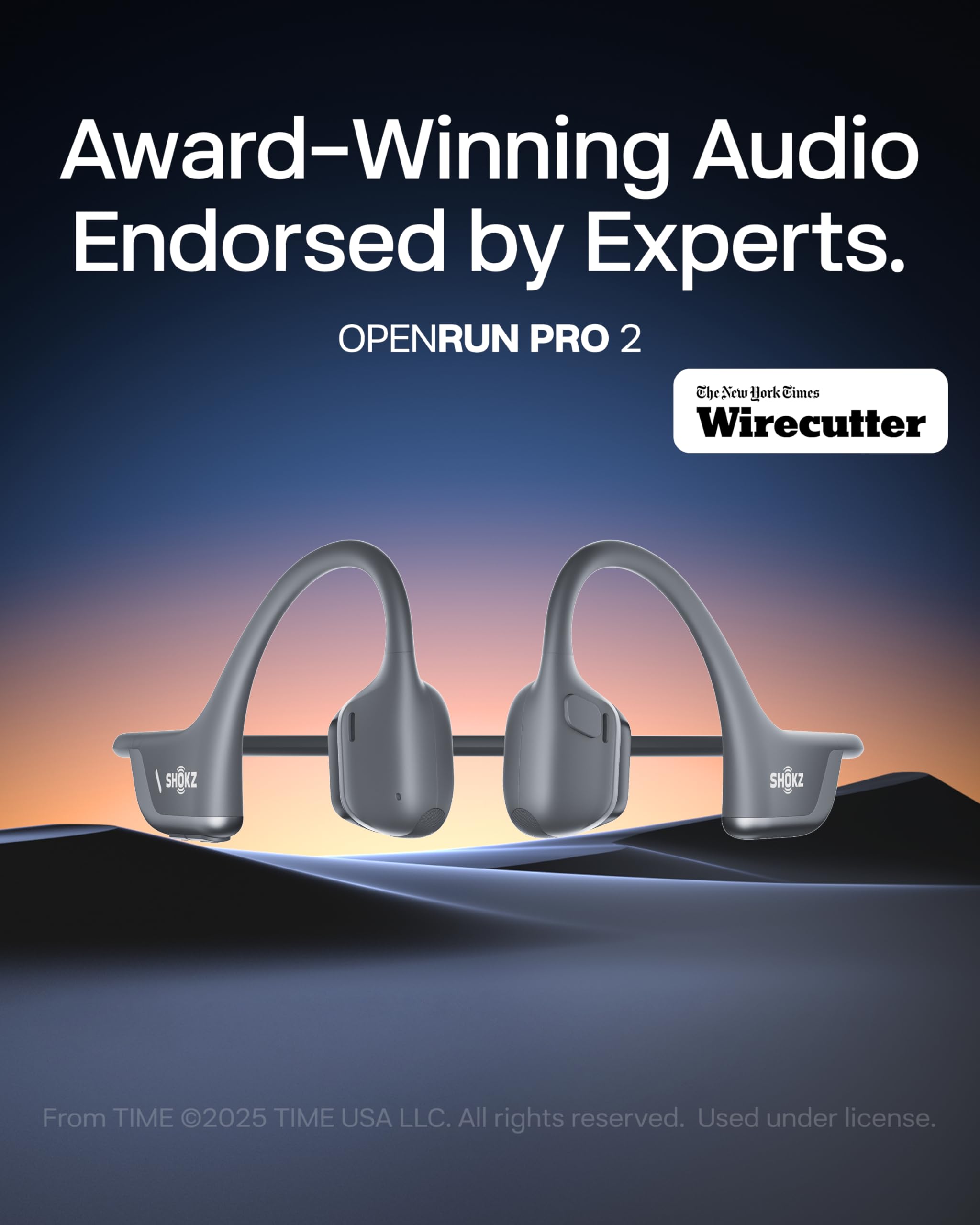SHOKZ OpenRun Pro 2 Mini side profile highlighting ergonomic ear hook and stability