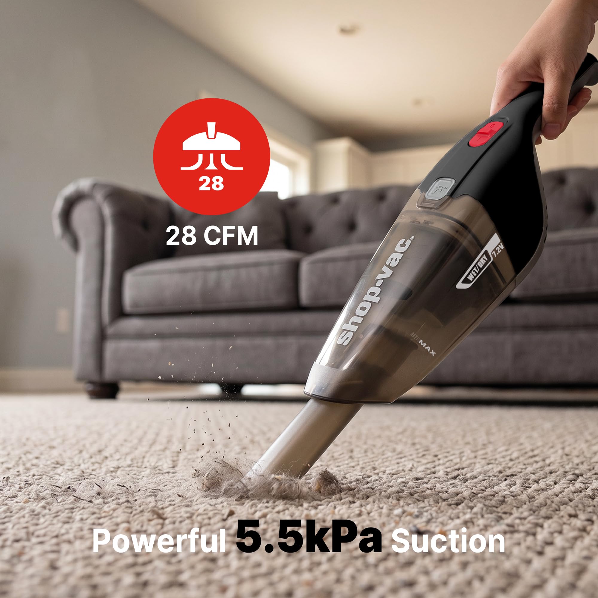 Shop-Vac Type-C charging port image demonstrating quick recharge convenience