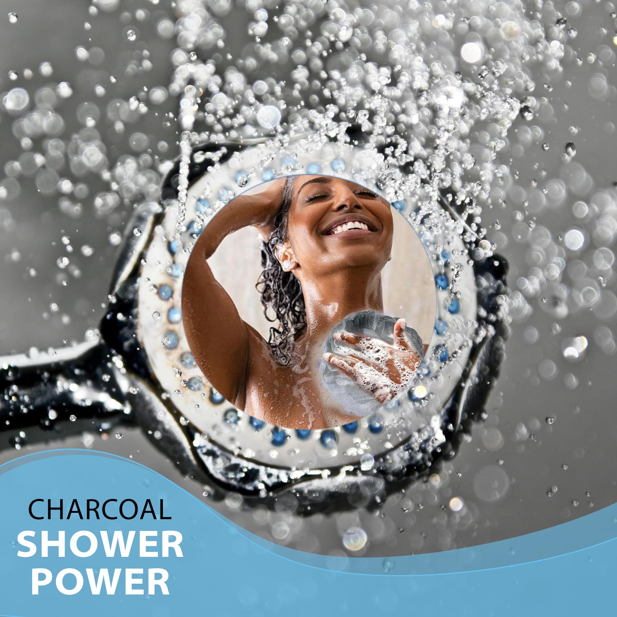 Shower Bouquet creating dense lather with soap to enhance cleansing