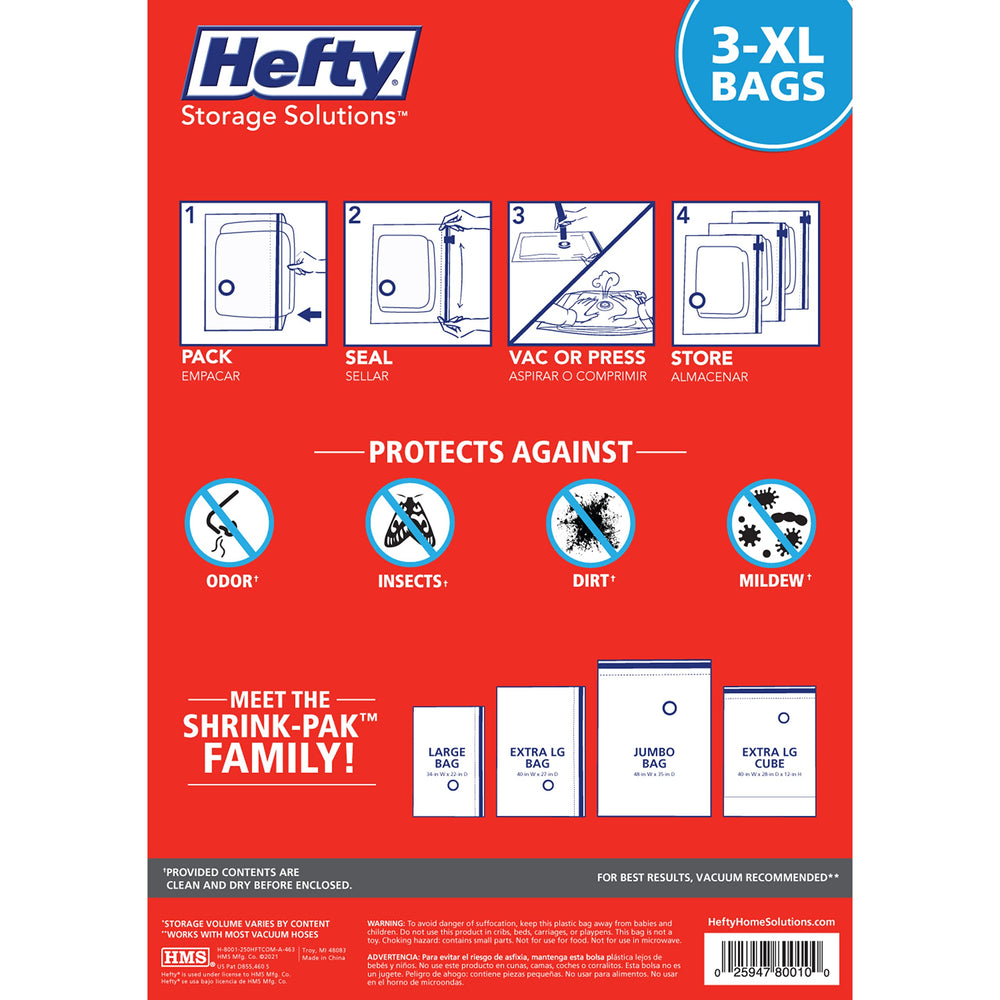 Shrink-Pak bag stored under bed demonstrating tidy space-saving benefit