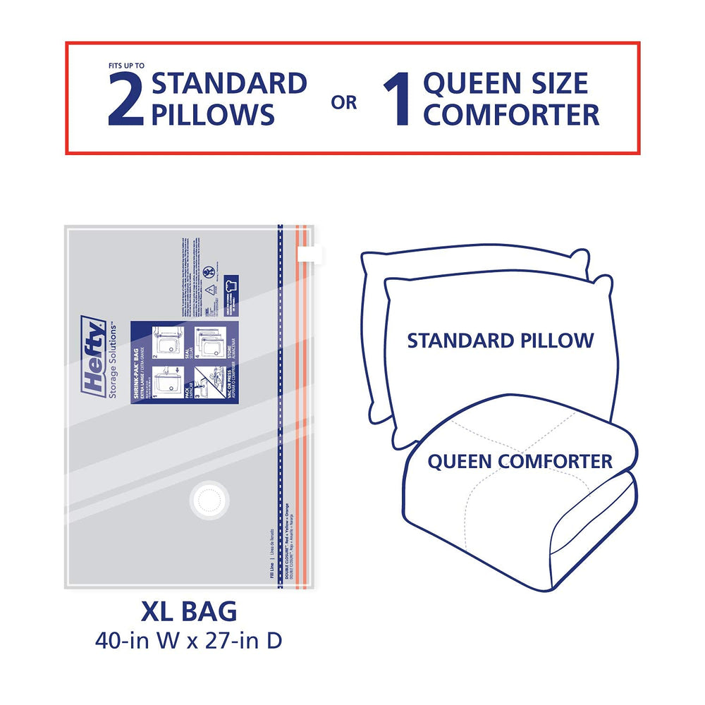 Shrink-Pak transparent view of comforter inside shows easy content ID