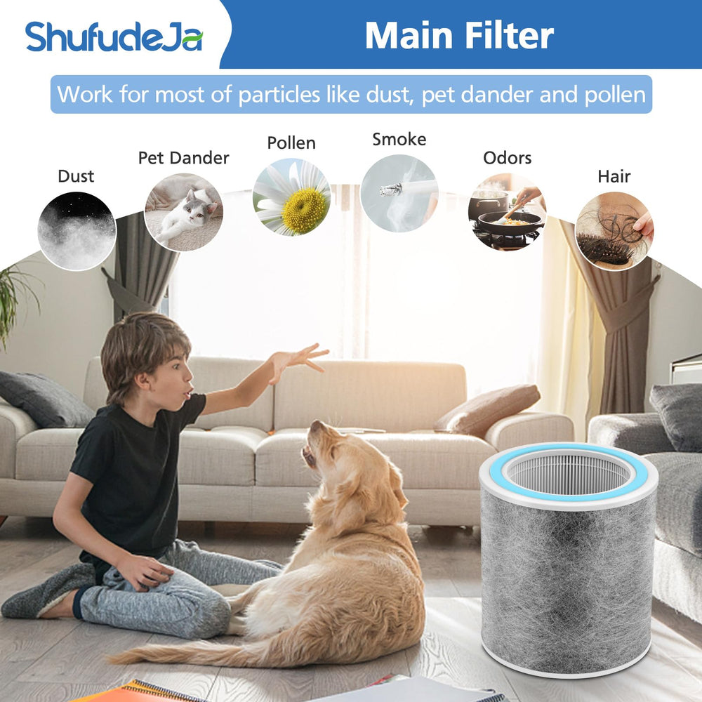 ShufudeJa in a living room showcasing reduced odors and cleaner indoor air