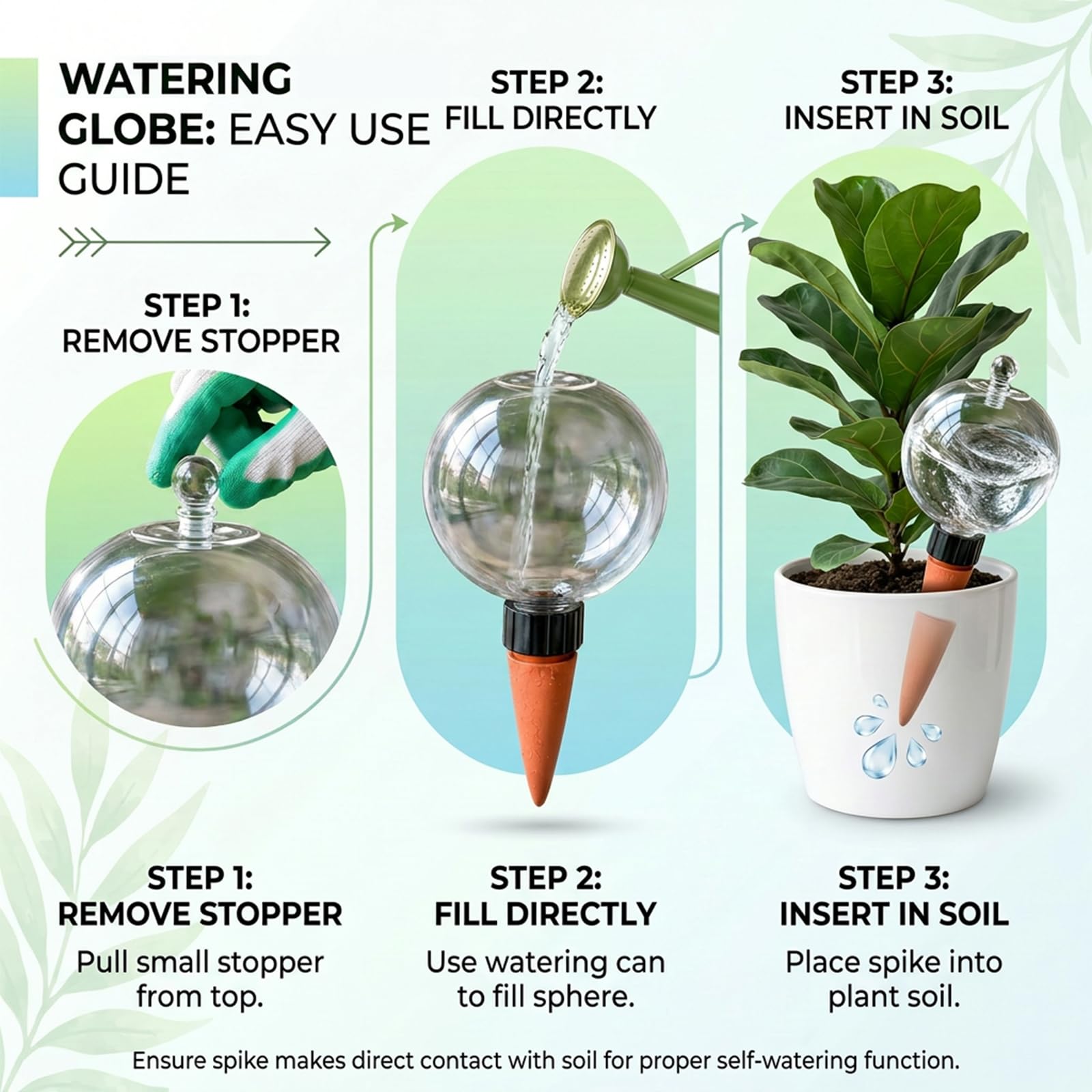 Shuomeng decorative glass texture enhancing pot aesthetics while watering