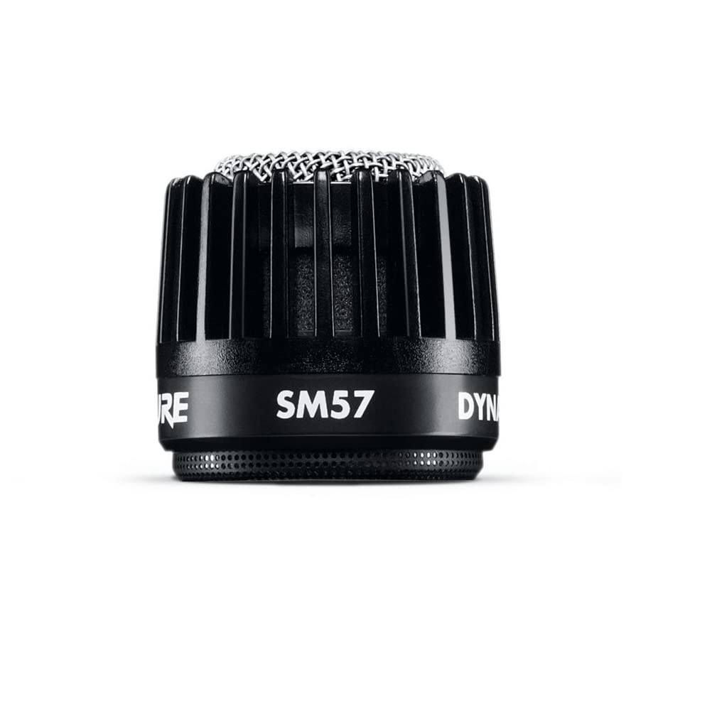 Shure SM57 Pro next to ruler for size comparison and fitment on stands