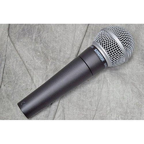 Shure close-up of SM58S grille highlighting protection and pop reduction