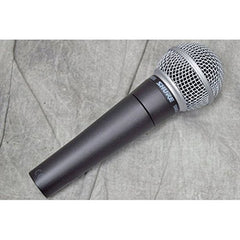 Shure close-up of SM58S grille highlighting protection and pop reduction
