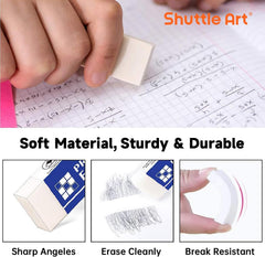 Shuttle Art close-up of eraser texture demonstrating clean erasing