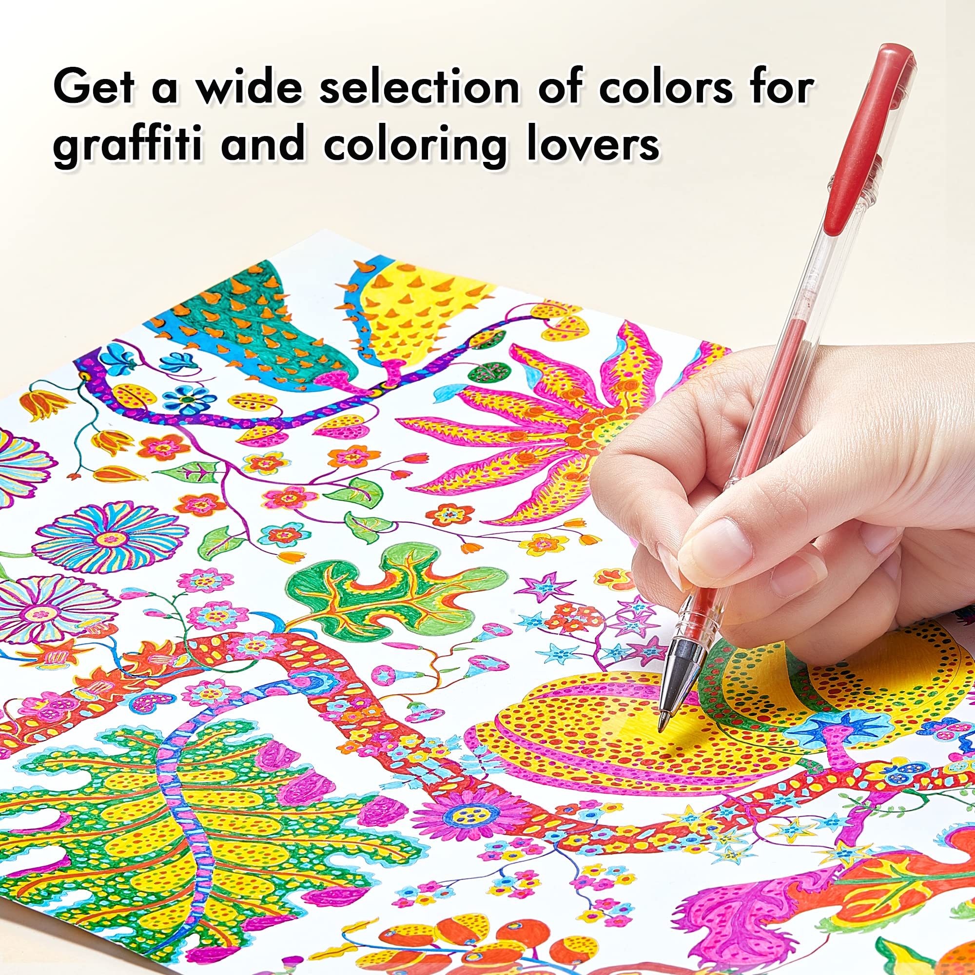 Shuttle Art pen in hand sketching a coloring page for precise control and comfort