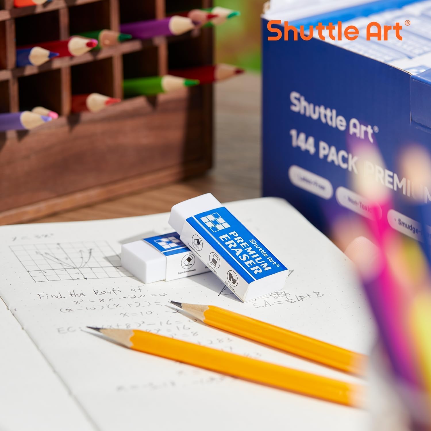 Shuttle Art product label with safety standards indicating non-toxic compliance