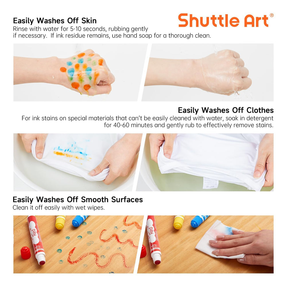 Shuttle Art dots on paper closeup showing consistent, clean stamps