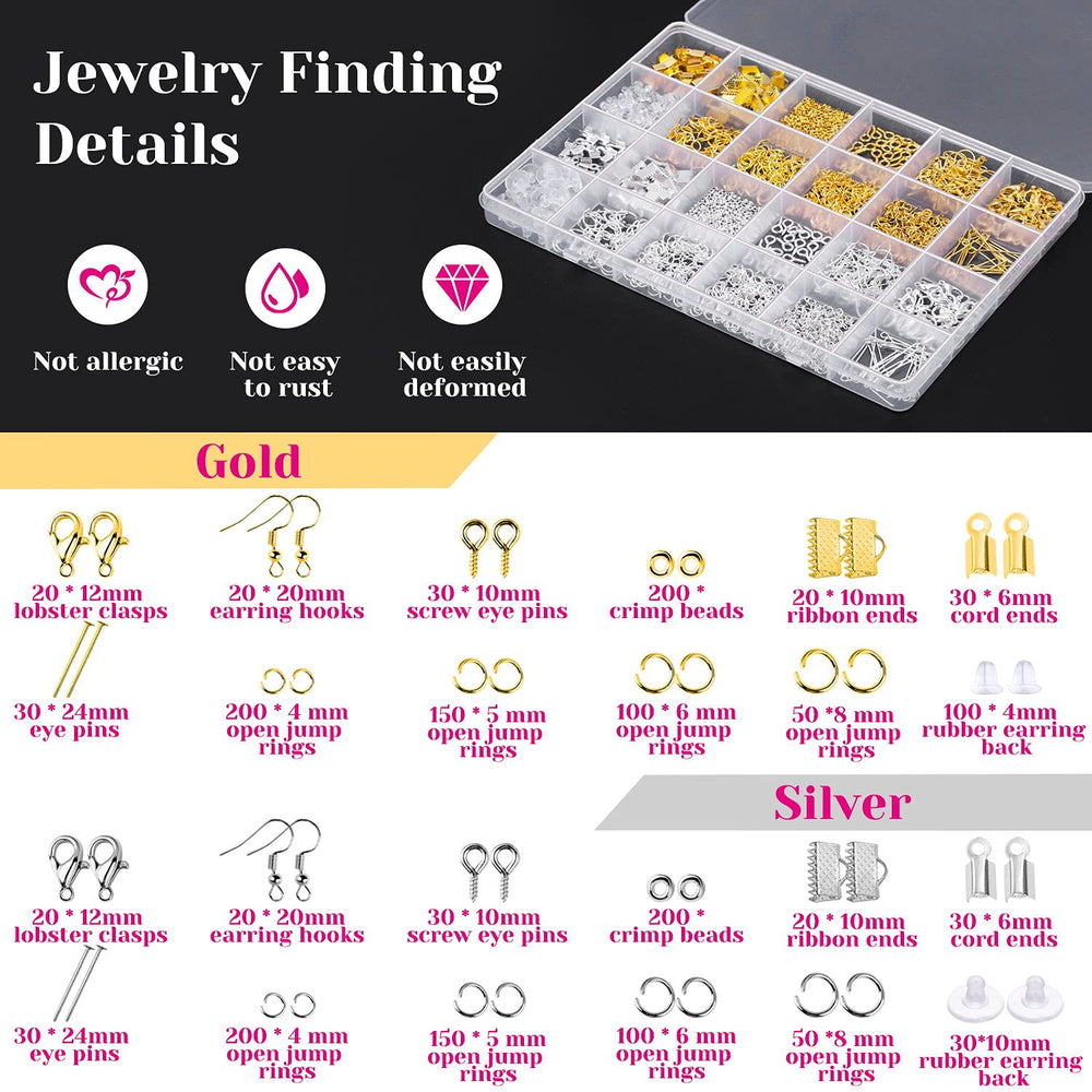 shynek sorted findings with jump rings and clasps for fast repairs