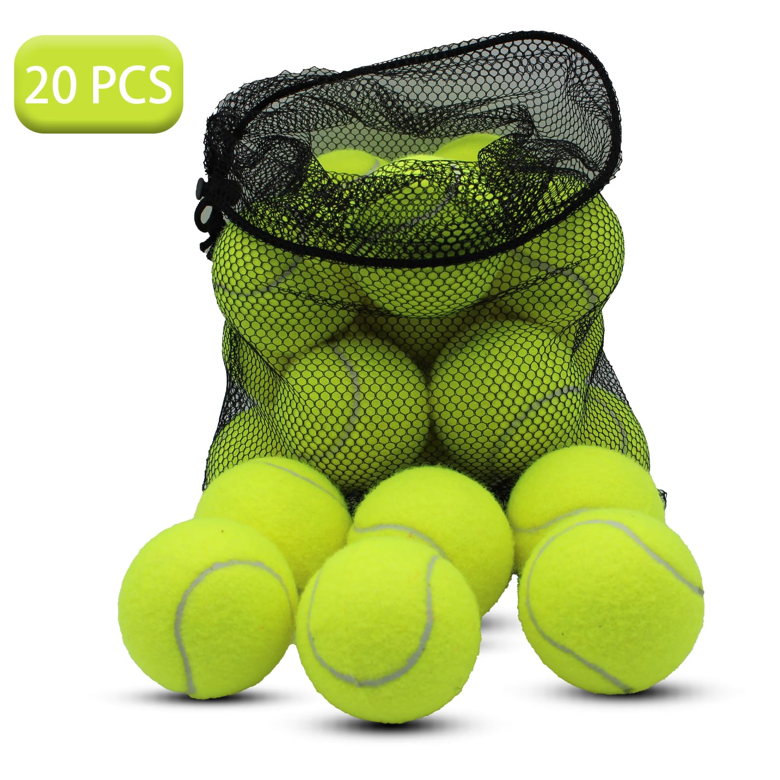 SHYUJAJIE reusable mesh bag holding all 20 balls for easy transport