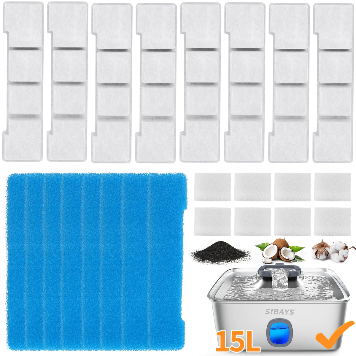 SIBAYS replacement filters front pack showing kit contents and quick-install benefit