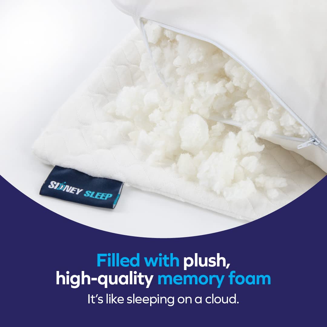 Sidney Sleep pillow shown under head of back sleeper illustrating gentle elevation