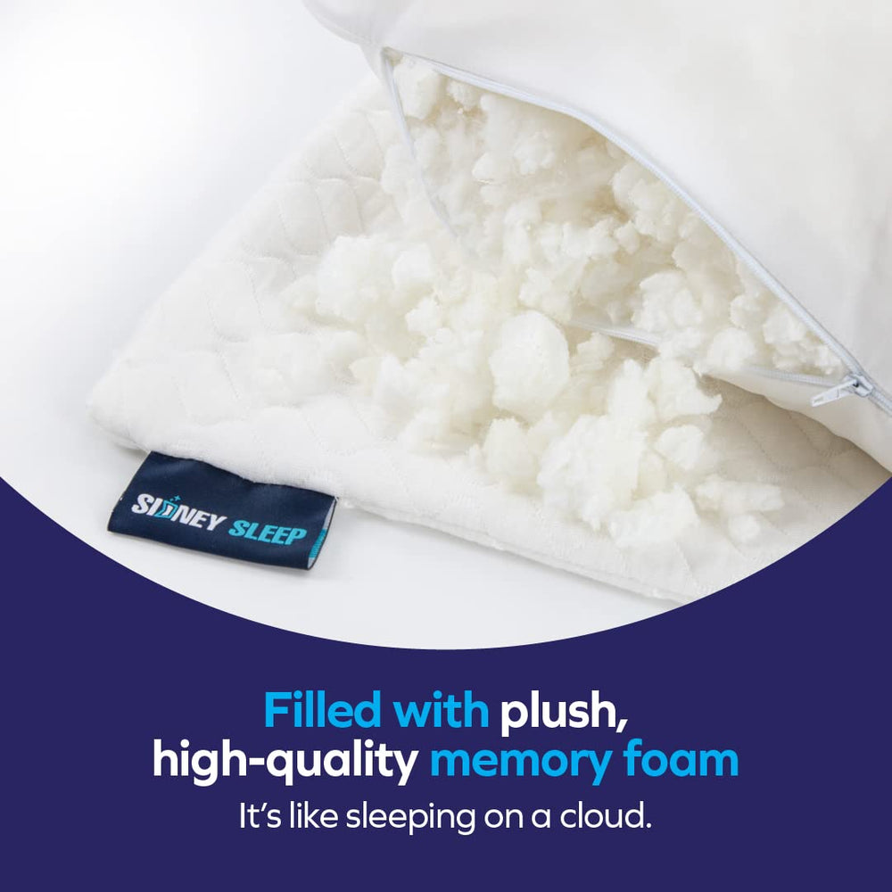 Sidney Sleep pillow shown under head of back sleeper illustrating gentle elevation