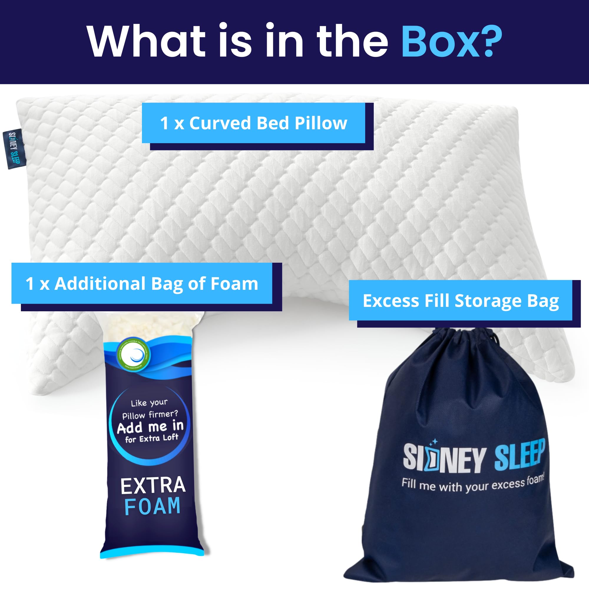 Sidney Sleep breathable white cover texture that keeps pillow cool all night