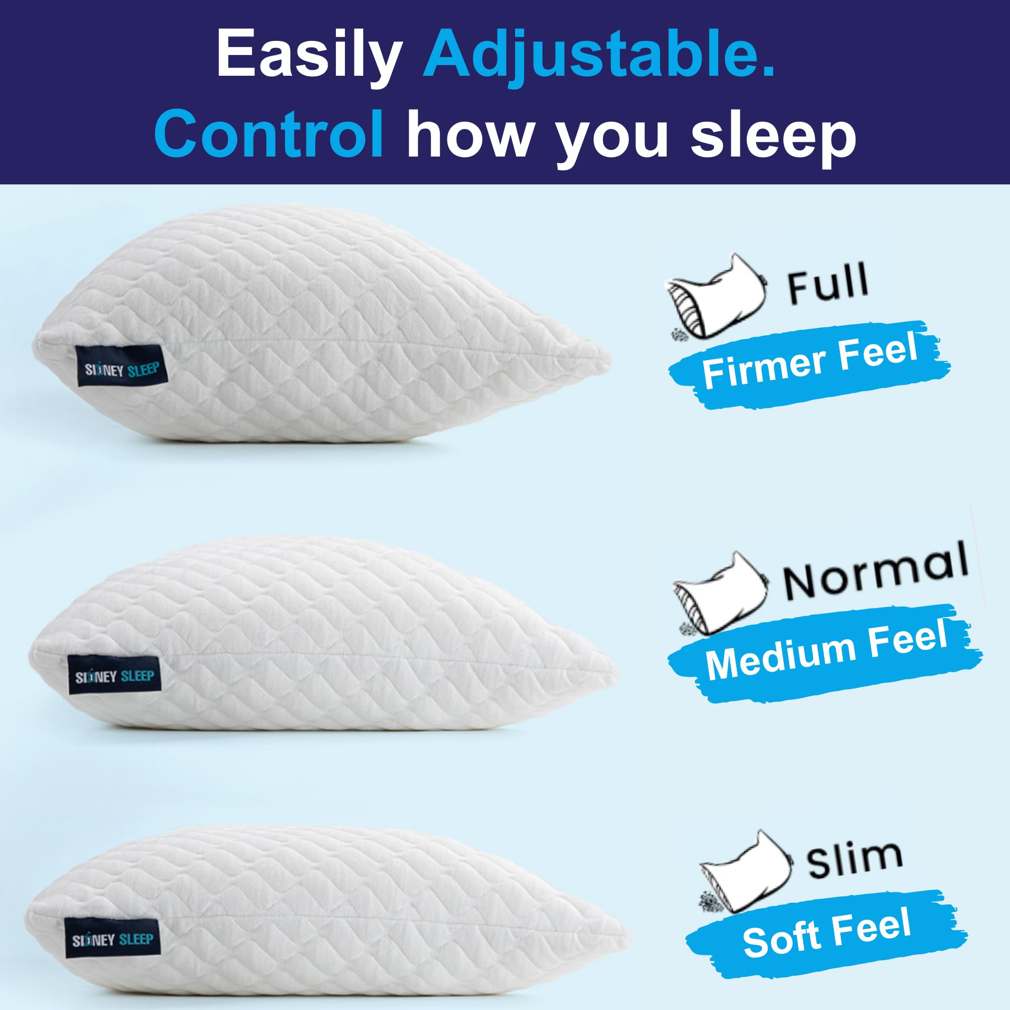 Sidney Sleep close-up of shredded memory foam fill for customizable comfort