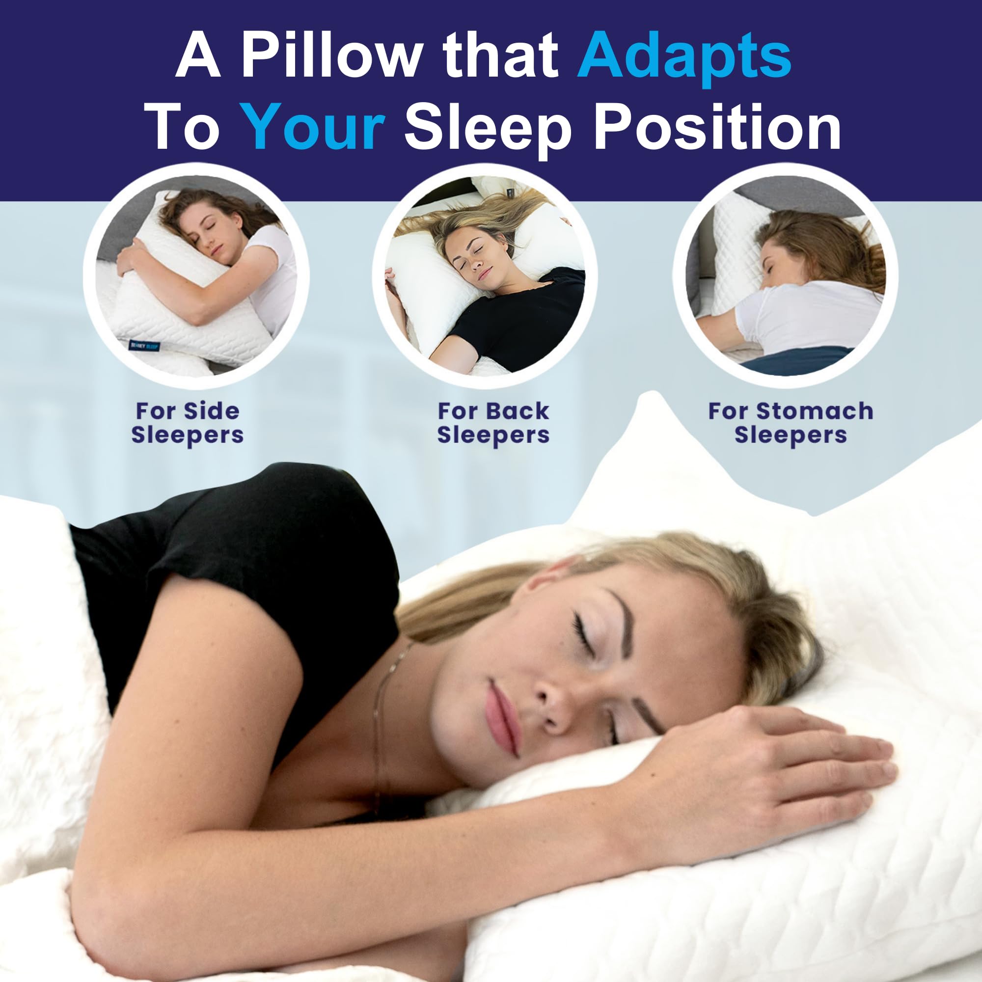 Sidney Sleep zipper access to inner fill for easy add or remove adjustments