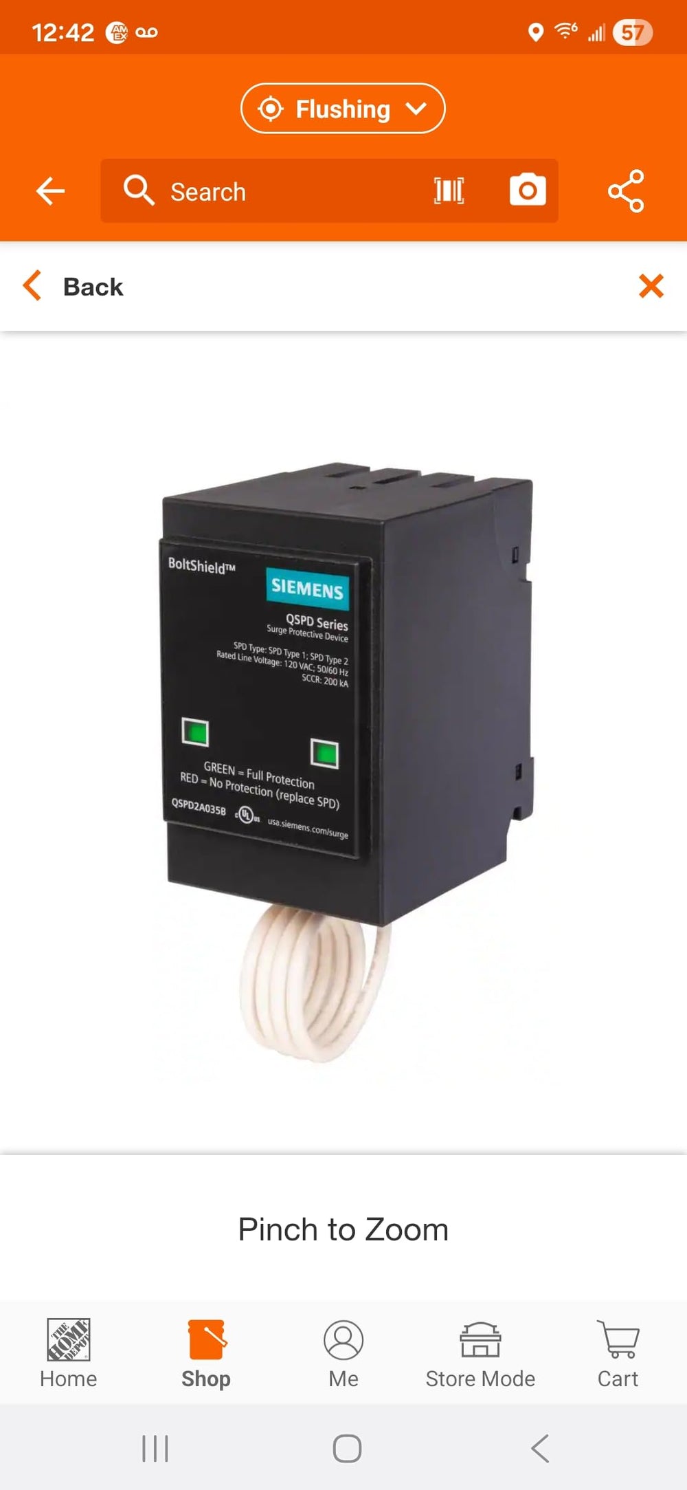 SIEMENS close-up of green red mechanical indicator for quick status check
