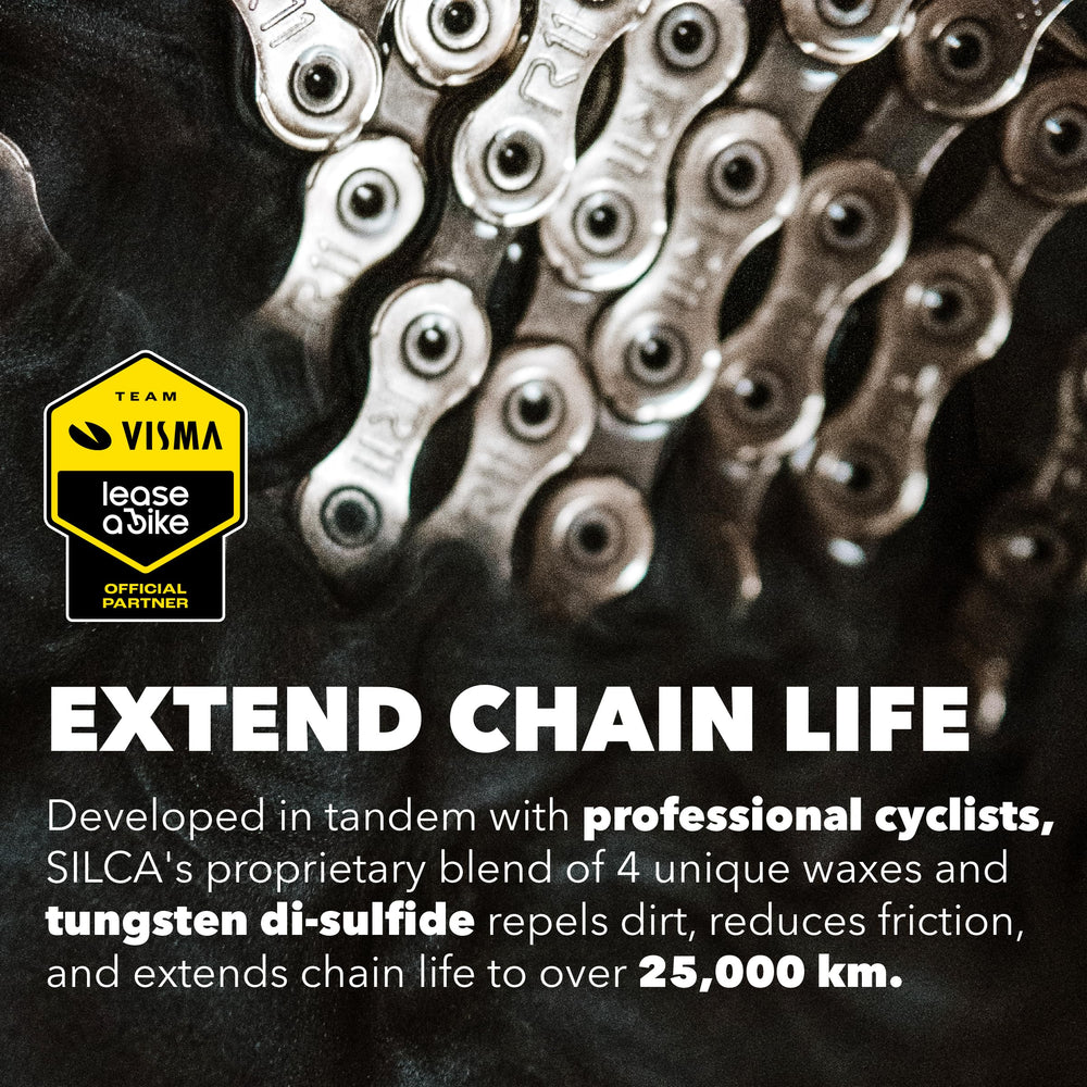 hands dipping a bicycle chain in SILCA wax demonstrating mess-free application benefit