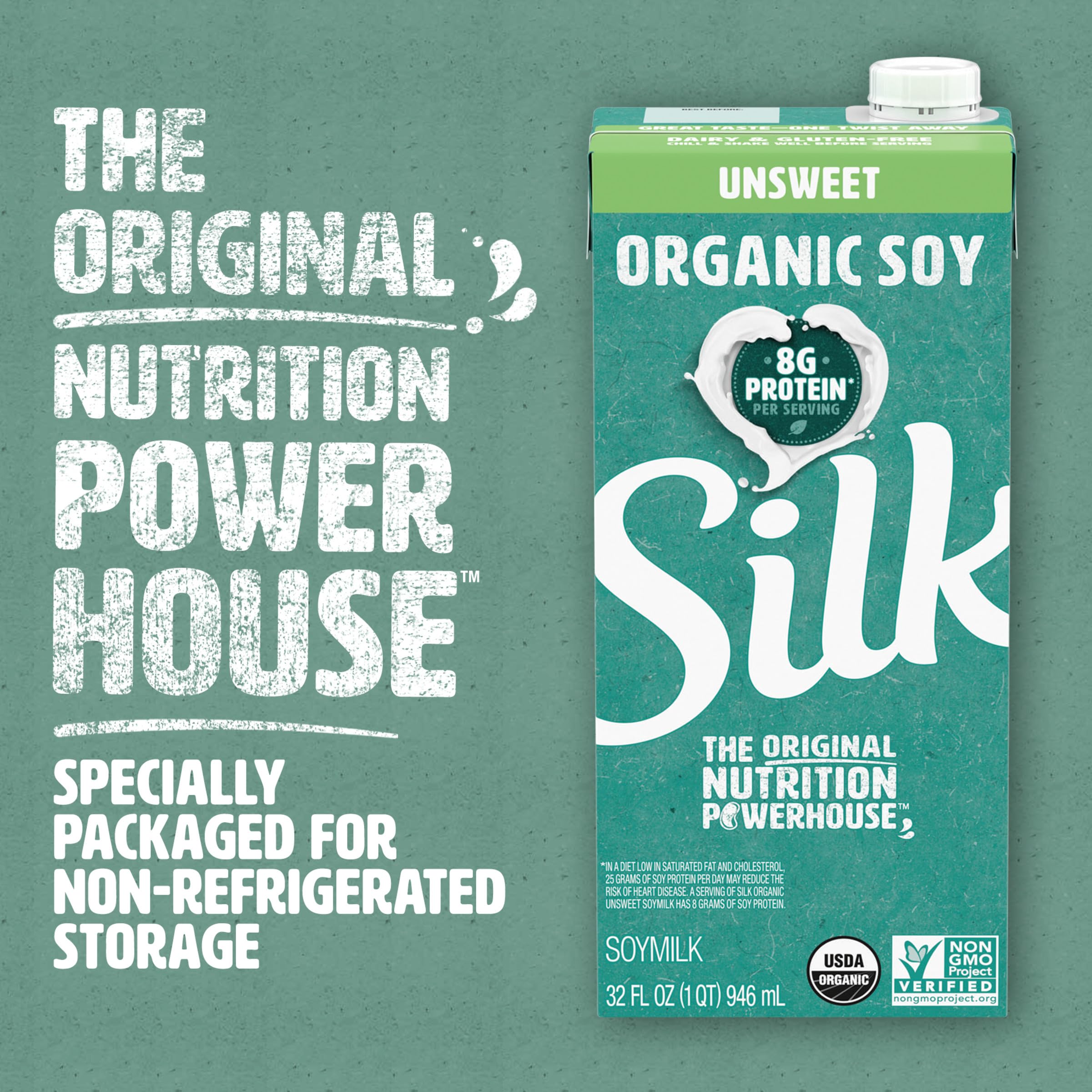 Silk nutrition label close-up highlighting no added sugar benefit
