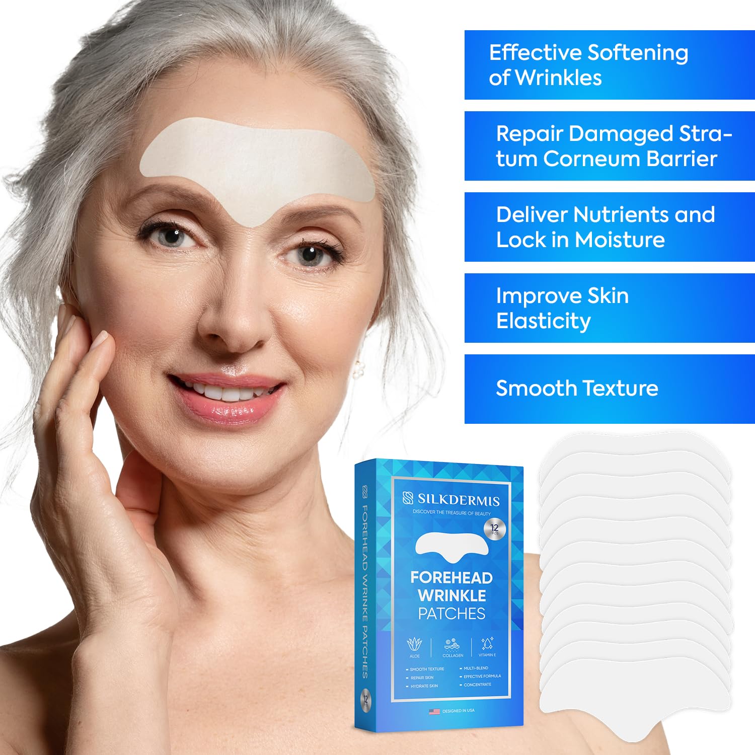 SILKDERMIS closeup of patch texture highlighting gentle adhesion benefit