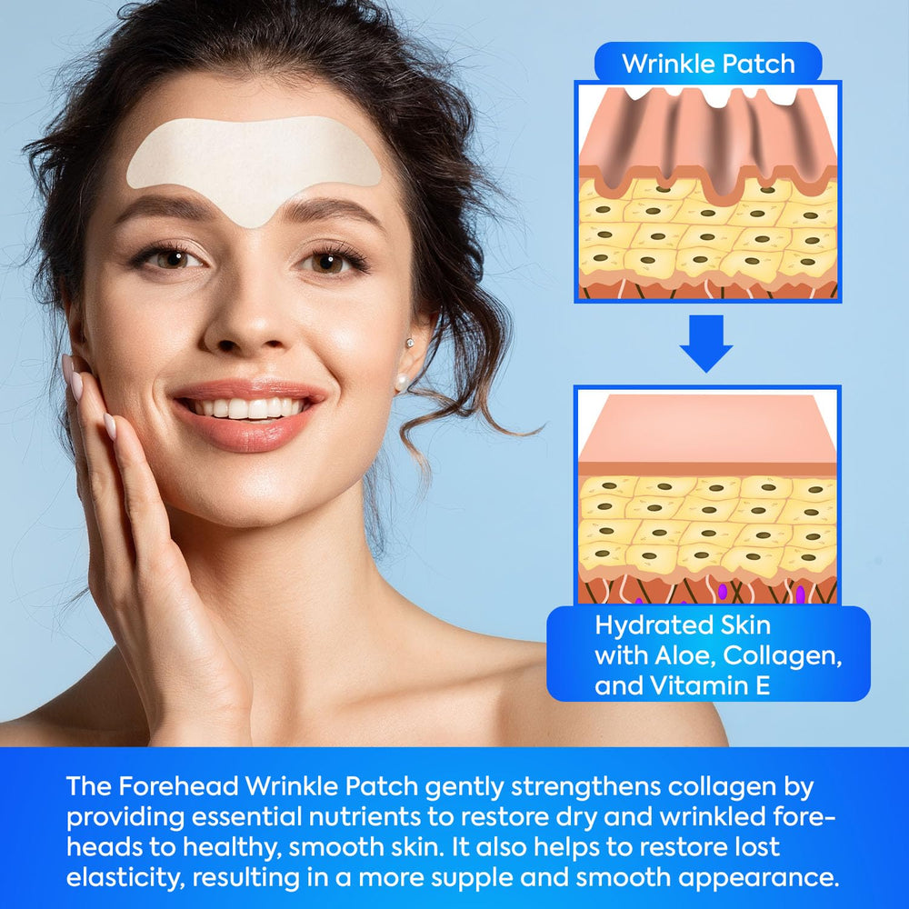 SILKDERMIS patch applied to forehead demonstrating discreet wear benefit