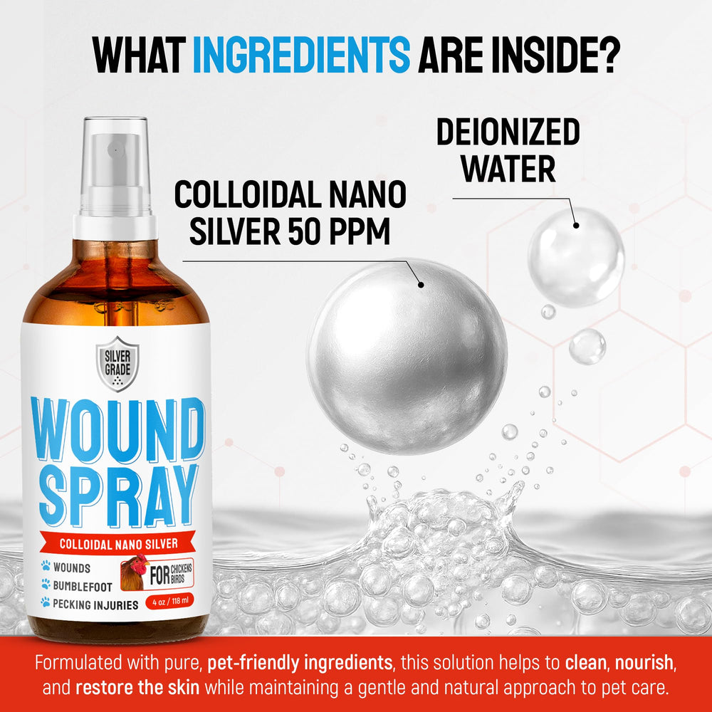 SILVER GRADE closeup of clear solution highlighting purity and simple formula