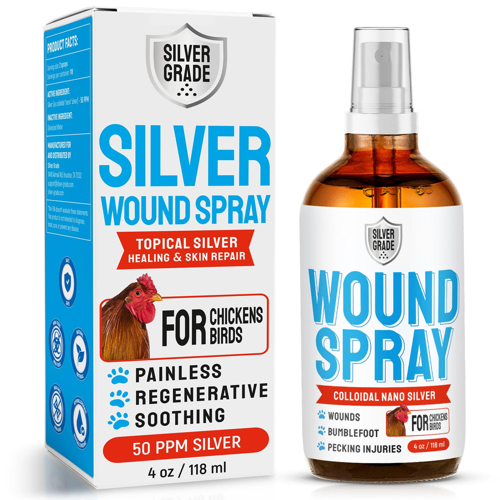 SILVER GRADE front label showing 4 oz bottle and clear veterinary use benefit