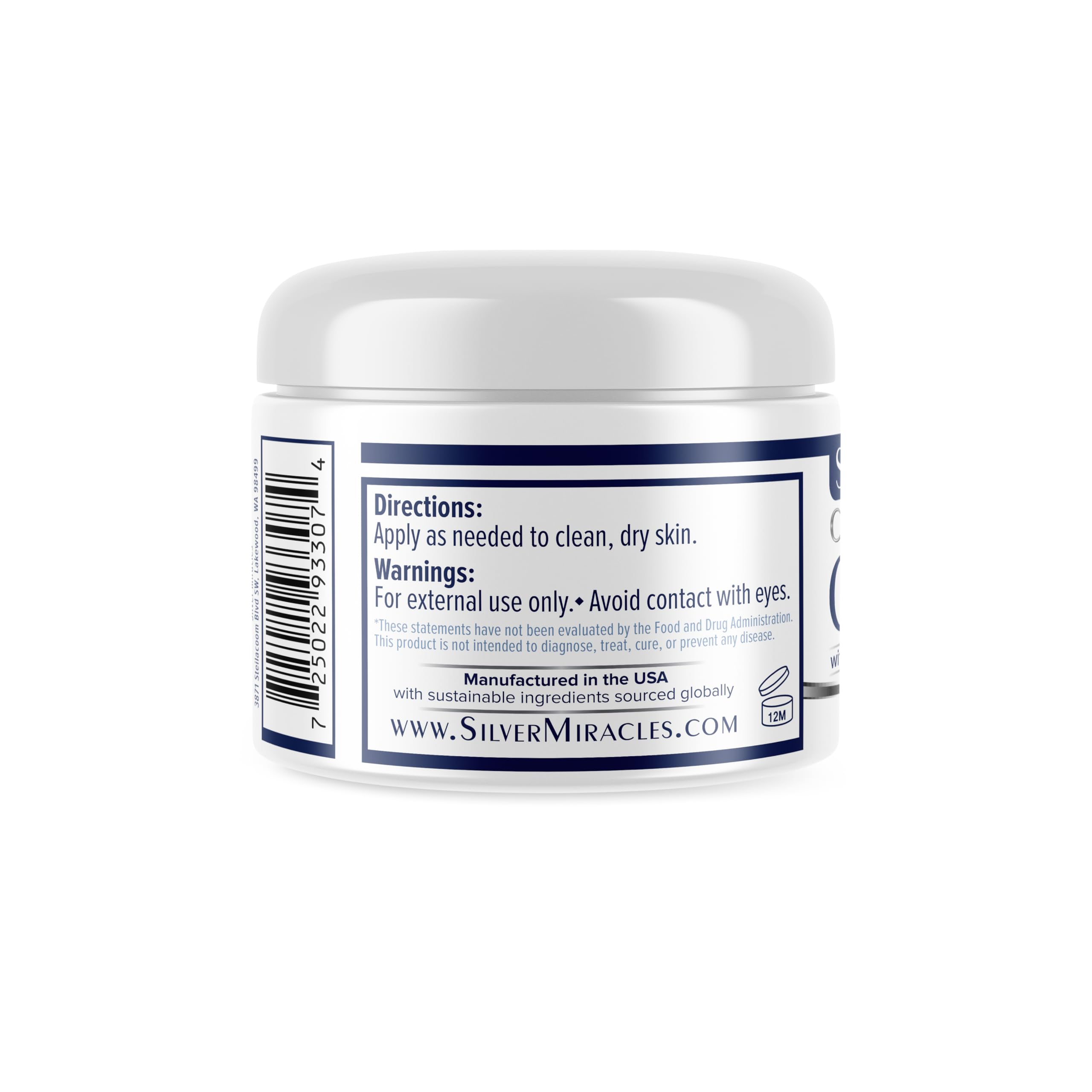 Silver Miracles jar open with visible cream highlighting easy scoop and application