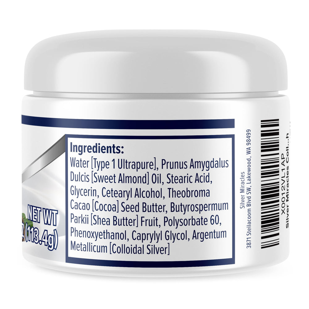 Silver Miracles cream texture closeup showing smooth finish and quick absorption benefit